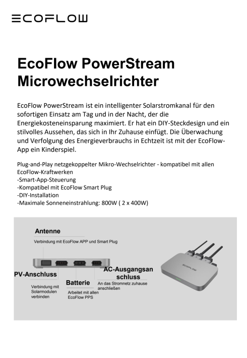 PowerStream Balkonkraftwerk Set mit Delta 2 Power Station und 200 W Solarleistung